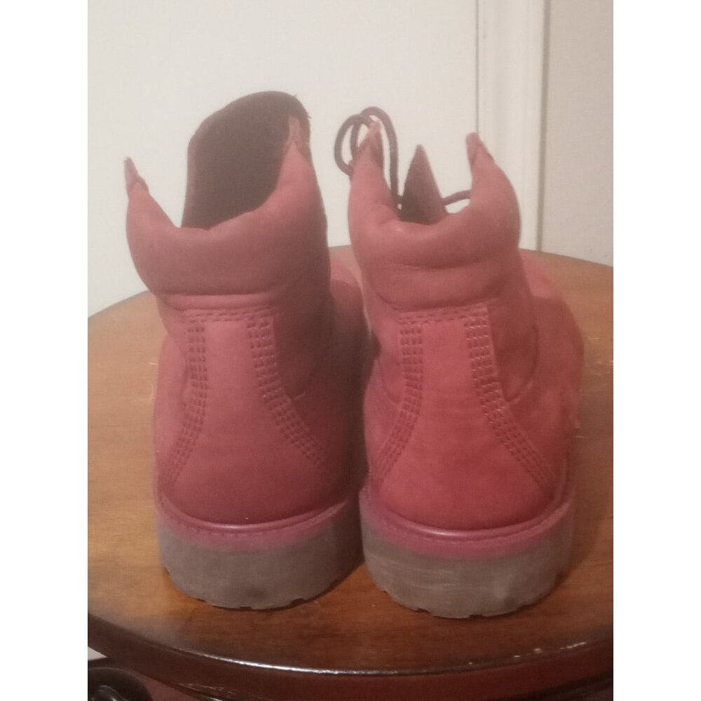 Timberland Premium Waterproof Boots Red Youth Boys Suede Sz 3 - Picture 9 of 13